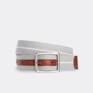 Vineyard Vines Men’s Leather and Webbing‎ Reversible Belt Granite Gray 30 NWT